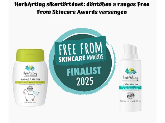 HerbArting sikertörténet: döntőben a koszmó elleni babasampon és a krémdezodor a rangos Free From Skincare Awards versenyen